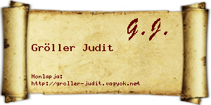 Gröller Judit névjegykártya